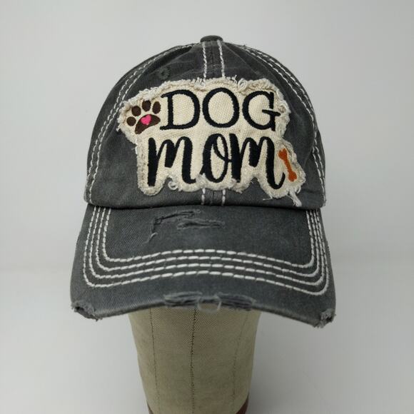 KBETHOS Dog Mom Strapback Hat Distressed Gray Embroidered Patch Logo - Picture 3 of 13